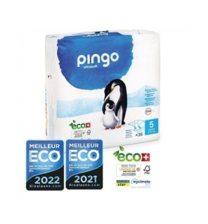 PINGO COUCHES ÉCOLOGIQUES JETABLES JUNIOR TAILLE 5 (11-25KG) 36 COUCHES