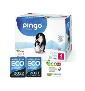 Pingo Couches Maxi Taille 4 7PINGO COUCHES ÉCOLOGIQUES JETABLES MAXI JUMBO TAILLE 4 (7-18KG) 2X40 COUCHES-18kg/2*40pcs