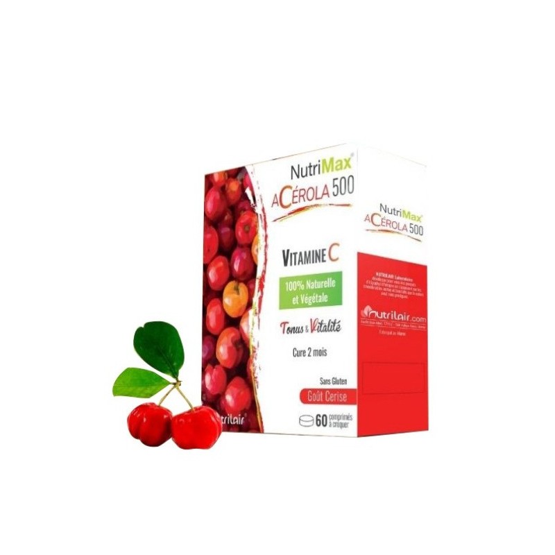 Nutrimax Acérola 500 Vitamine C – 60 comprimés à croquer