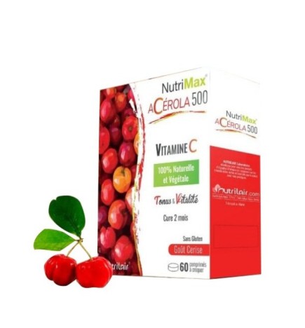 Nutrimax Acérola 500 Vitamine C – 60 comprimés à croquer