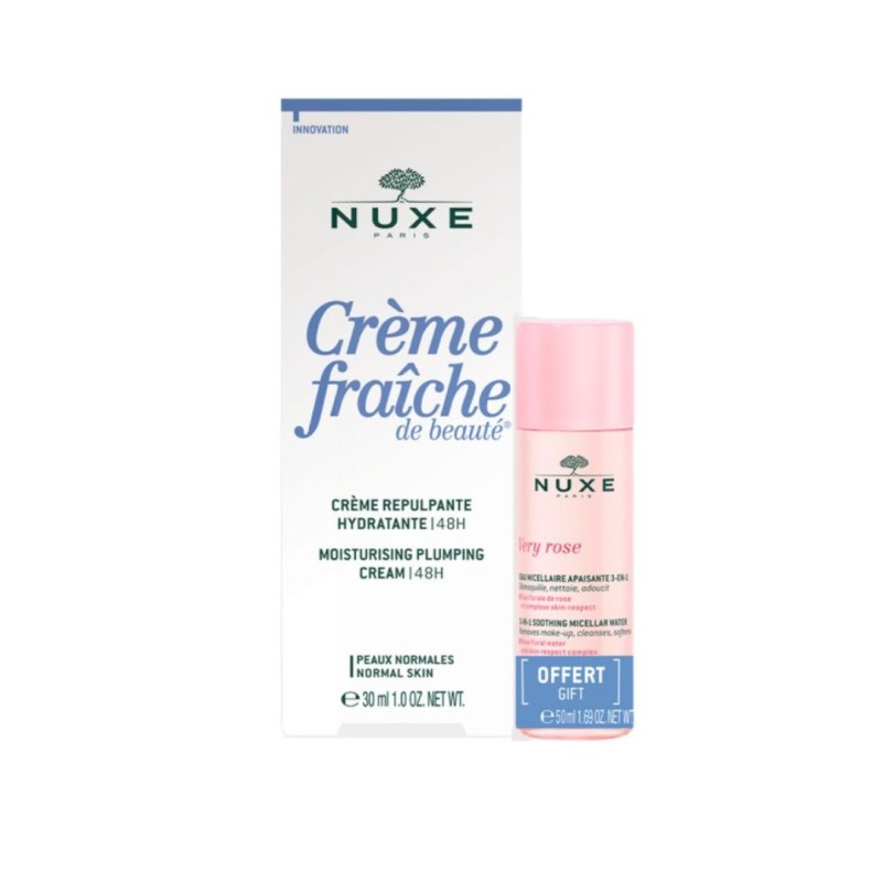 Nuxe Crème Fraiche Riche Peau Sèche 30ml+ Very Rose Eau Micellaire 50ml pack