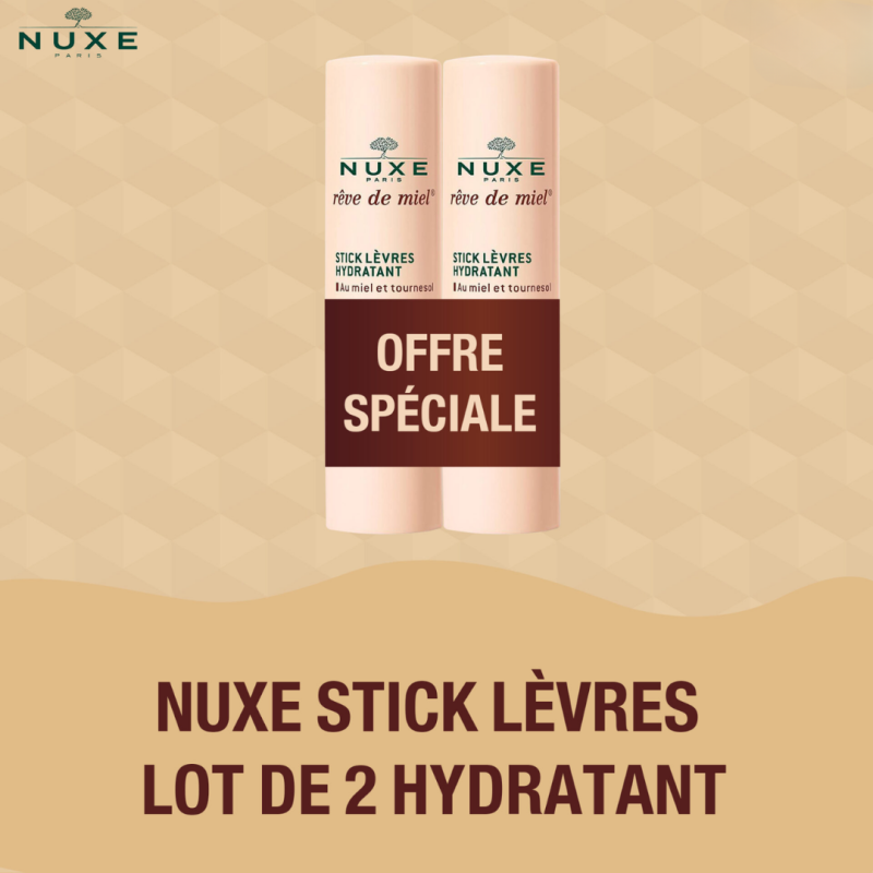 NUXE Rêve de Miel – Stick Lèvres Hydratant Lot de 2