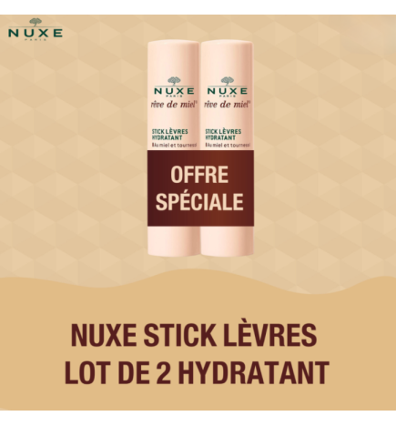 NUXE Rêve de Miel – Stick Lèvres Hydratant Lot de 2