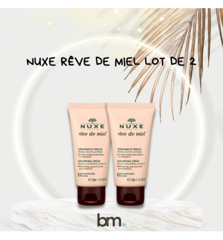 NUXE Rêve de Miel Crème Mains et Ongles 50ml Lot de 2