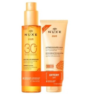 Nuxe Sun Huile Bronzage Spf30 150ml + Lait Apres Soleil 100ml