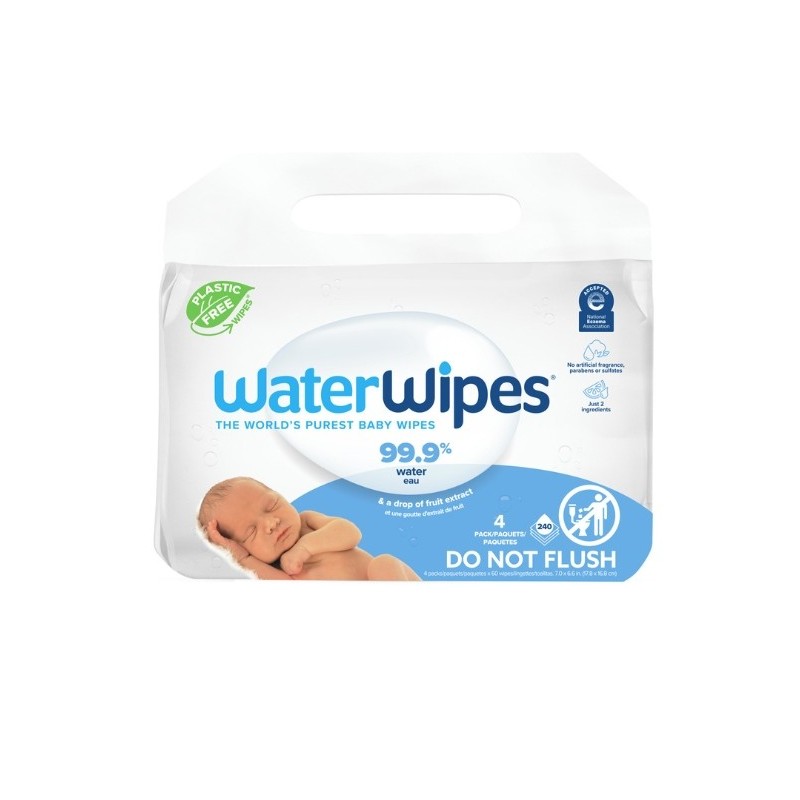WATERWIPES LINGETTES BABY 4×60 BIO