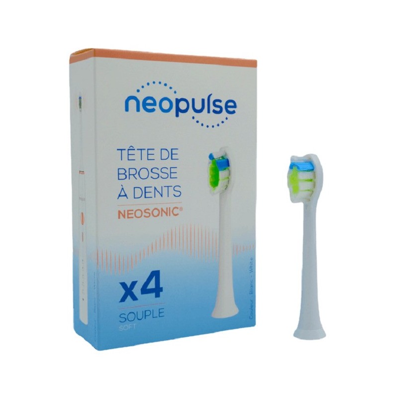 NEOPULSE Recharge 4 Tetes de Brosse à Dent Souple Blanc