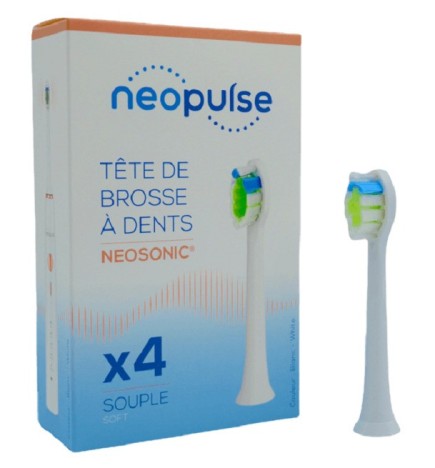 NEOPULSE Recharge 4 Tetes de Brosse à Dent Souple Blanc