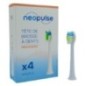 NEOPULSE Recharge 4 Tetes de Brosse à Dent Souple Blanc