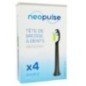 NEOPULSE Recharge 4 Tetes de Brosse à Dent Souple Noir