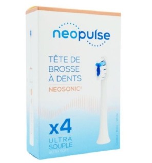NEOPULSE Recharge 4 Tetes de Brosse à Dent Ultra Souple Blanc