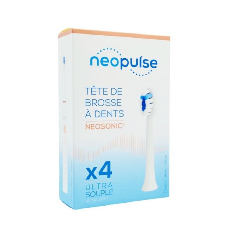 NEOPULSE Recharge 4 Tetes de Brosse à Dent Ultra Souple Blanc