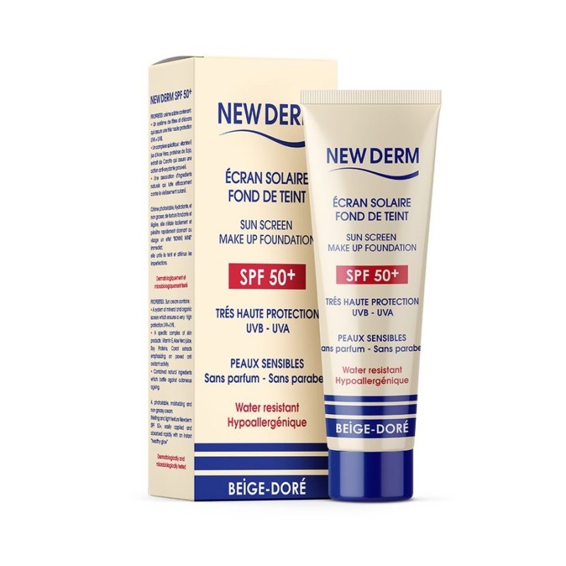 NEW DERM Crème solaire SPF50+ Beige Doré