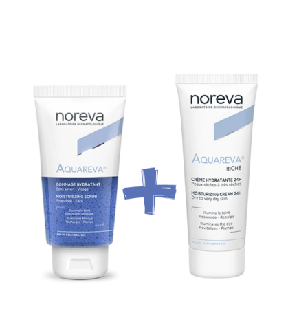 Noreva Aquareva Creme Riche 40ml+ Gommage Hydratant 75ml PACK