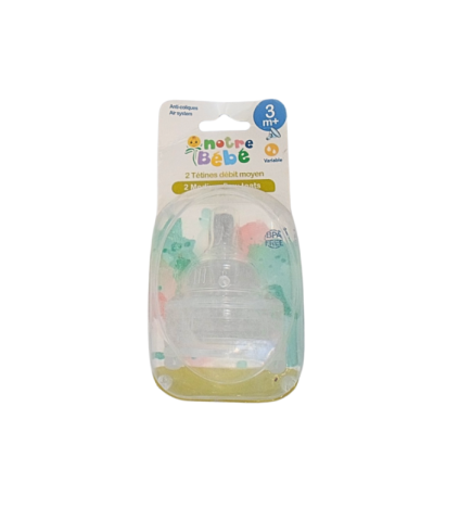Notre Bebe 2 Tetines debit +3m Variable