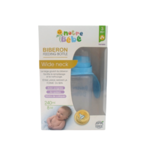 Notre Bebe Biberon Opaque Avec Poignet +3m 240ml
