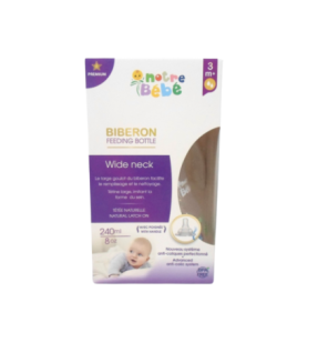 Notre Bebe Biberon Wide Neck Avec Poignet +3m 240ml