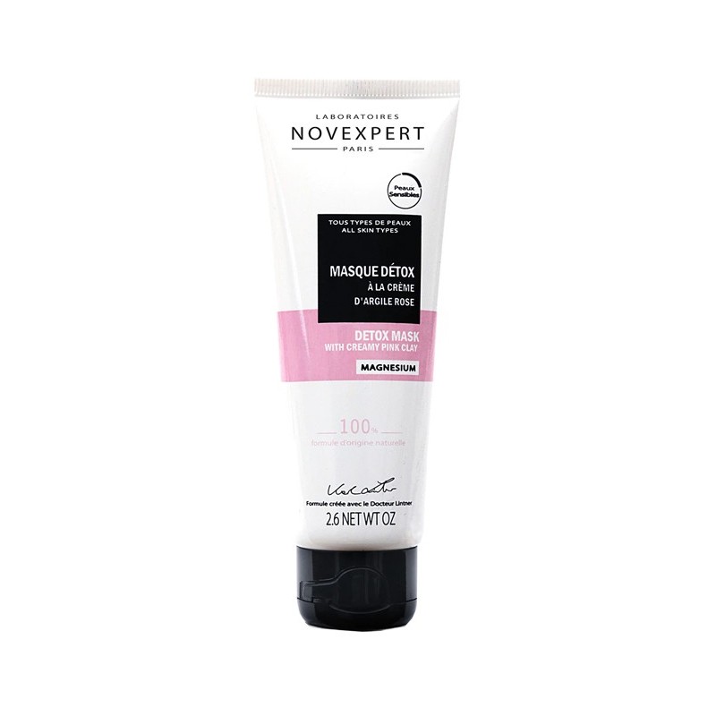 Novexpert Magnésium Masque Détox à la Crème d’Argile Rose – 75 ml