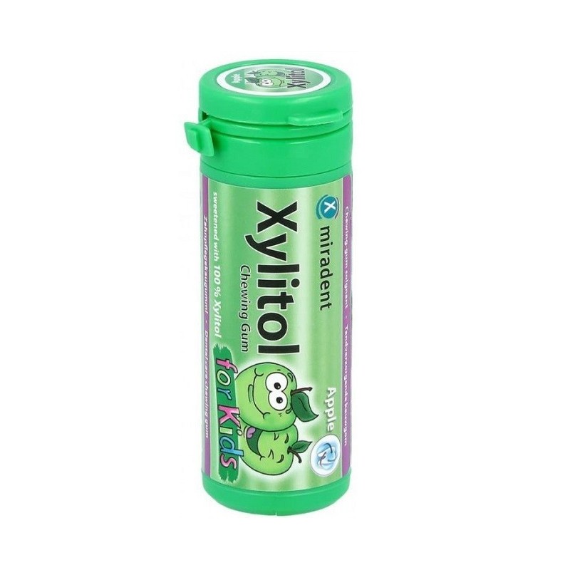 MIRADENT XYLITOL CHEWING GUM APPLE KIDS B30