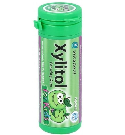 MIRADENT XYLITOL CHEWING GUM APPLE KIDS B30