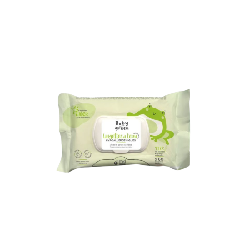 MKL Baby Green Lingettes a L’eau Bio 60pcs