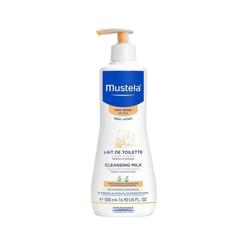 Mustela Bébé Lait de Toilette Sans Rinçage – 500 ml