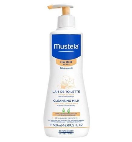 Mustela Bébé Lait de Toilette Sans Rinçage – 500 ml