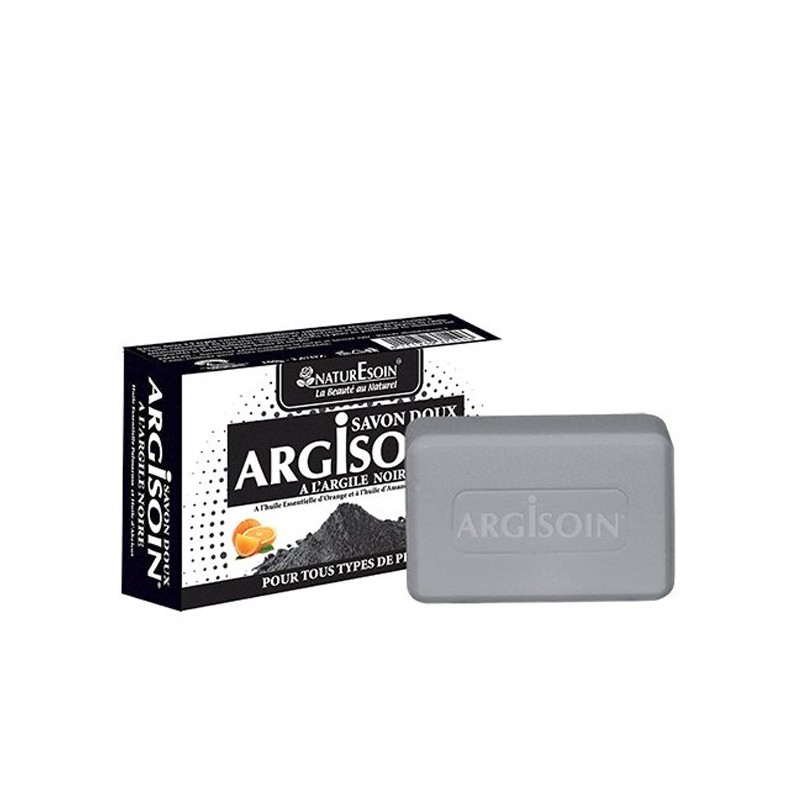 NaturEsoin Argisoin Savon à l’Argile Noire- 125 G