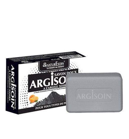 NaturEsoin Argisoin Savon à l’Argile Noire- 125 G
