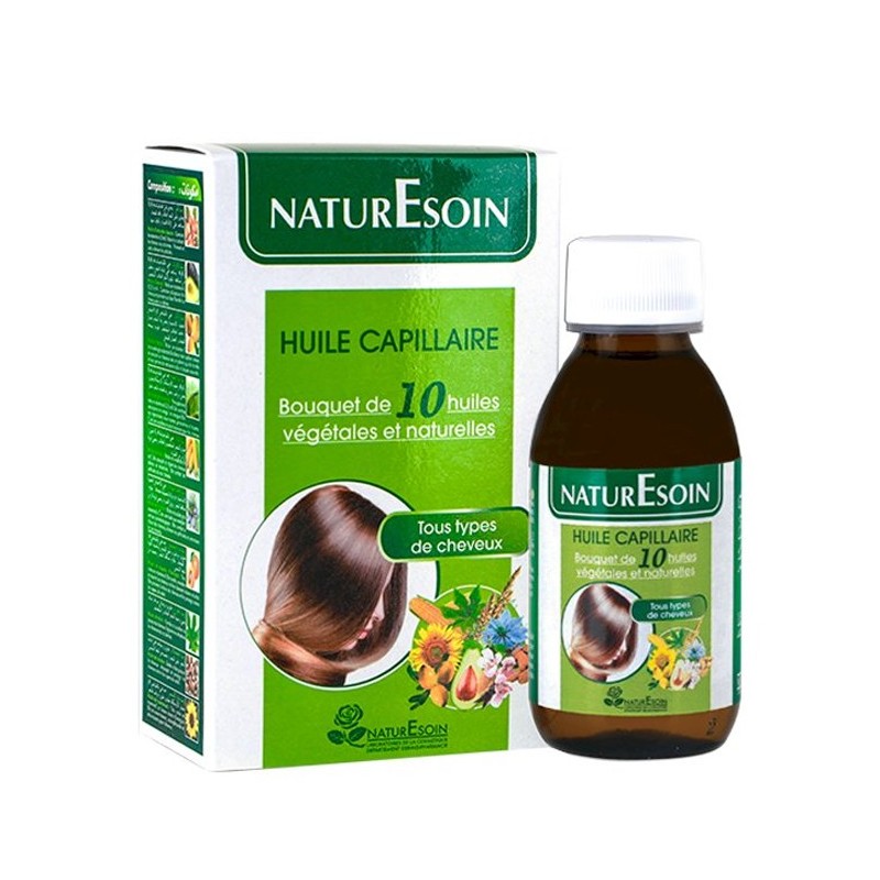 NaturEsoin Huile Capillaire 10 Bain d’Huiles Végétales – 125 ml