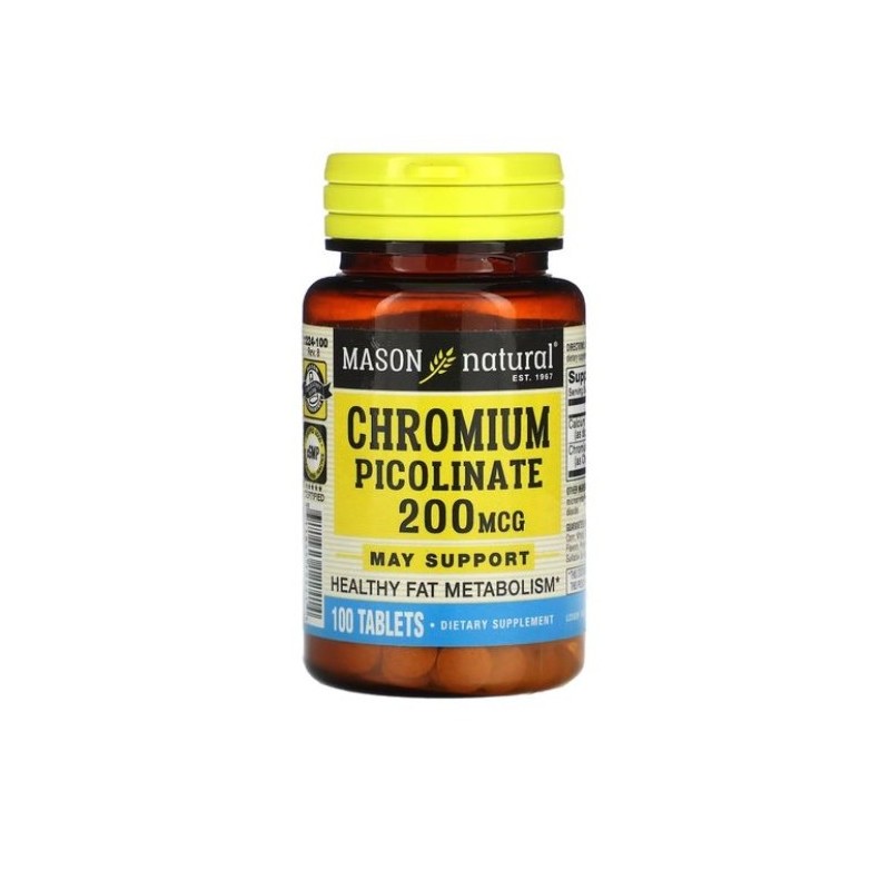 Mason Natural Chromium picolinate 200mg 100 Tablets