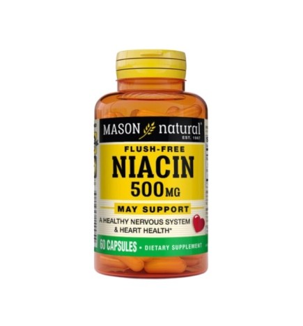 Mason Natural Flush-free Niacin 500mg 60 capsules 1499-60