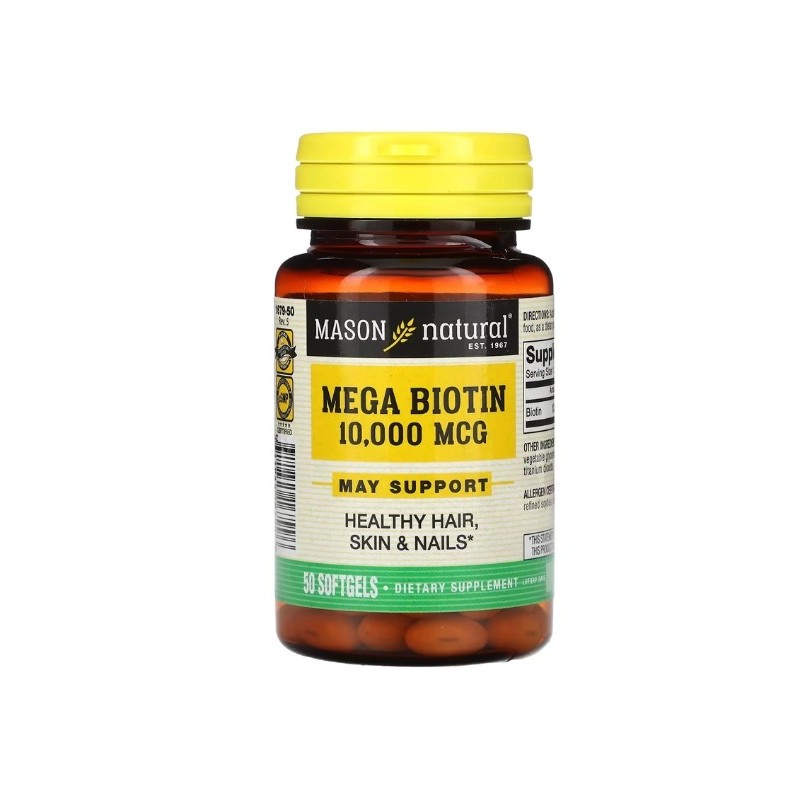 Mason Natural Mega Biotin 50 Softgels