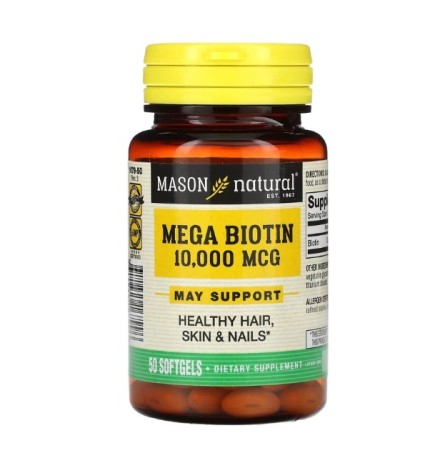 Mason Natural Mega Biotin 50 Softgels