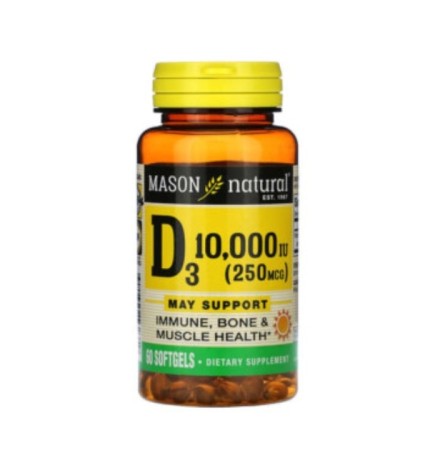 Mason Natural Vitamin D3 10000 UI 60 Softgels