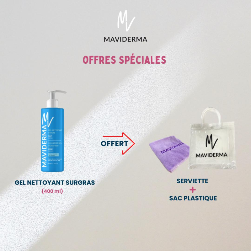 Maviderma Gel Nettoyant Surgras 400ml+ Serviette Trousse