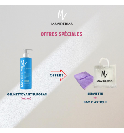 Maviderma Gel Nettoyant Surgras 400ml+ Serviette Trousse