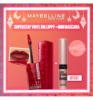 MAYBELLINE 10 SUPERSTAY VINYL INK LIPPY  égal  Mini Mascara Offerte