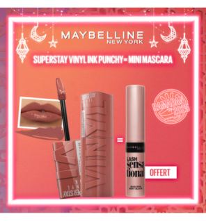 MAYBELLINE 120 SUPERSTAY VINYL INK PUNCHY  égal  Mini Mascara Offert