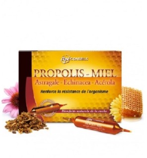 YVES PONROY API CONSEIL AMPOULES PROPOLIS – MIEL – ASTRAGALE – ECHINACÉE – ACÉROLA Boite de 20 Ampoules