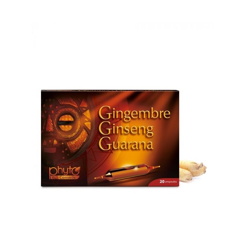 YVES PONROY Phytoconseils GINGEMBRE – GINSENG – GUARANA AMPOULES 20*10ml