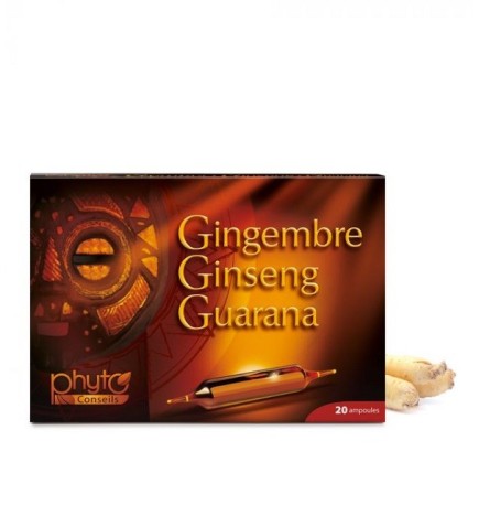 YVES PONROY Phytoconseils GINGEMBRE – GINSENG – GUARANA AMPOULES 20*10ml