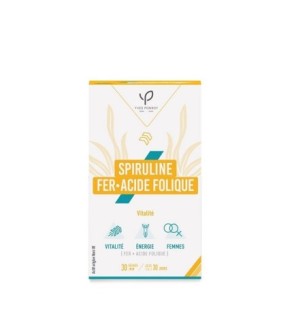 Yves Ponroy Spiruline Fer Acide folique 30 Gélules