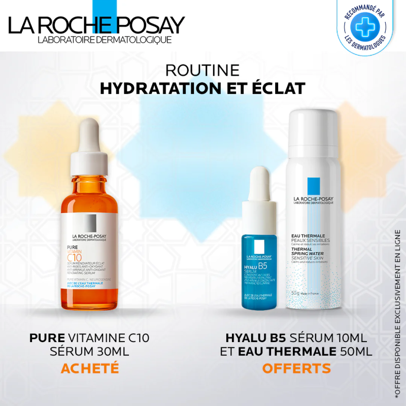 La Roche-Posay Pure Vitamin C10 Sérum Anti-Age Peau Sensible | 30ml  égal  Eau Thermal + Hyalu B5 Miniature Offerts