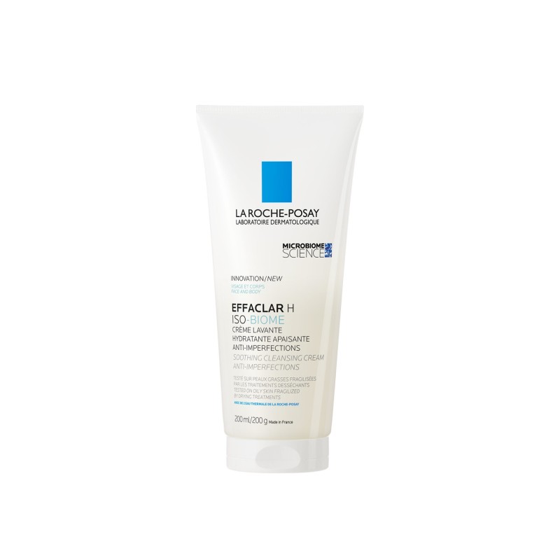 La-Roche-Posay EFFACLAR H ISO-BIOME Crème Nettoyante | Peau sèche à tendance acnéique | 200ml