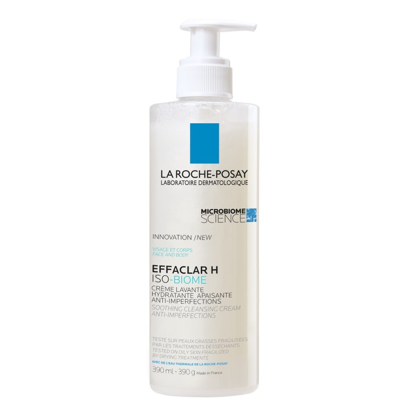 La-Roche-Posay EFFACLAR H ISO-BIOME Crème Nettoyante | Peau sèche à tendance acnéique | 390ml