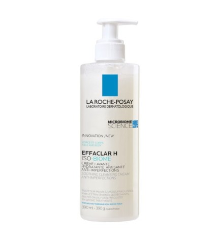 La-Roche-Posay EFFACLAR H ISO-BIOME Crème Nettoyante | Peau sèche à tendance acnéique | 390ml