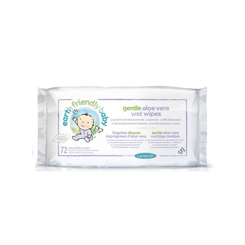 Lansinoh Lingettes Aloe Vera Biodégradables 72 Pièces