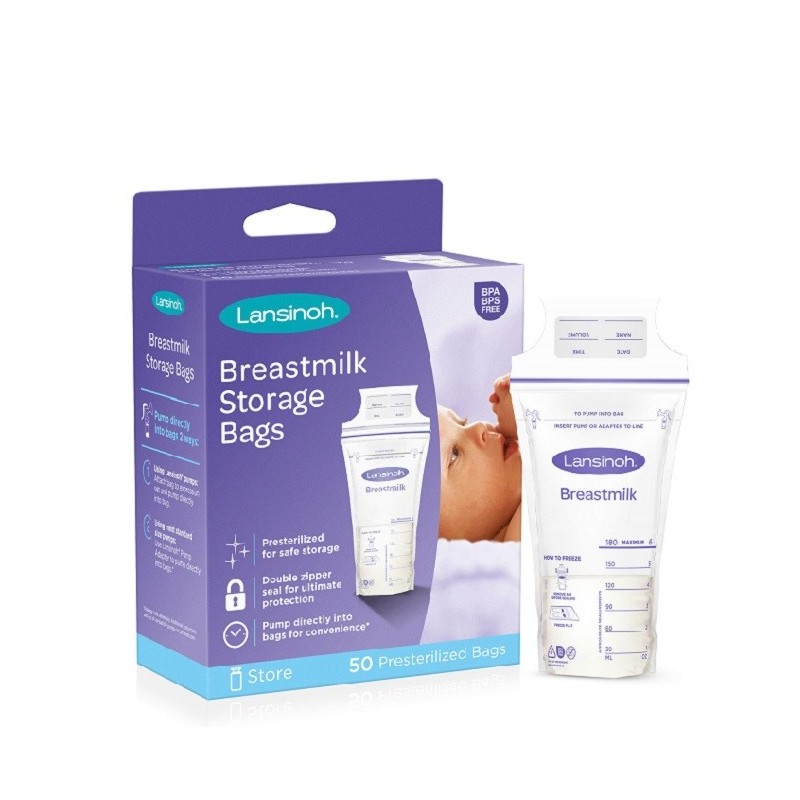 Lansinoh Sachets de Conservation du Lait Maternel 50 Unités