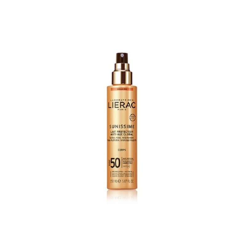 LIERAC SUNISSIME LAIT PROTECTEUR SPF50 Anti-âge Global Corps 150ml